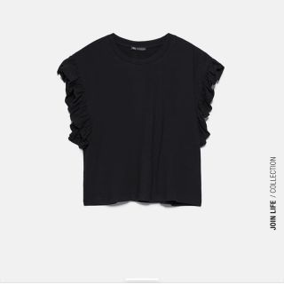 ザラ(ZARA)のZARA フリル付きTシャツ(Tシャツ(半袖/袖なし))