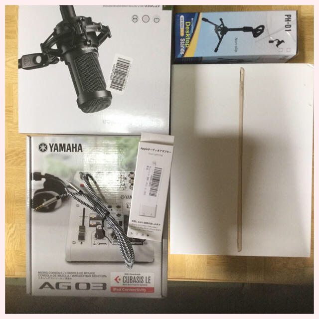 iPodPro128GB色ゴールドYAMAHAミキサーAG03~コンデンサーマイ