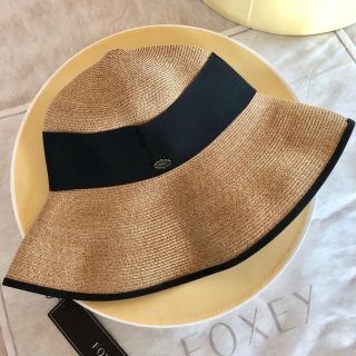 フォクシー(FOXEY)の☆FOXEYフォクシー☆PACKING HAT''BEACH''新品未使用タグ付(麦わら帽子/ストローハット)