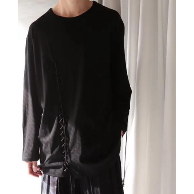 Yohji Yamamoto(ヨウジヤマモト)の最終値下げ　ヨウジヤマモト 19ss 紐通し丸首長 メンズのトップス(Tシャツ/カットソー(半袖/袖なし))の商品写真