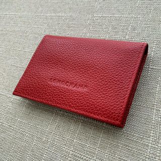 ロンシャン(LONGCHAMP)のロンシャン longchamp カードケース♡red 赤♡新品同様(名刺入れ/定期入れ)