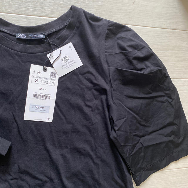 ZARA(ザラ)のZARA 黒半袖Sサイズ レディースのトップス(シャツ/ブラウス(半袖/袖なし))の商品写真