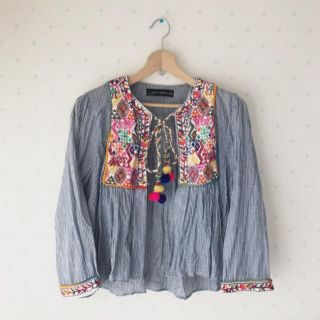 ザラ(ZARA)のないちん様専用 ZARA 刺繍ブラウス(シャツ/ブラウス(長袖/七分))