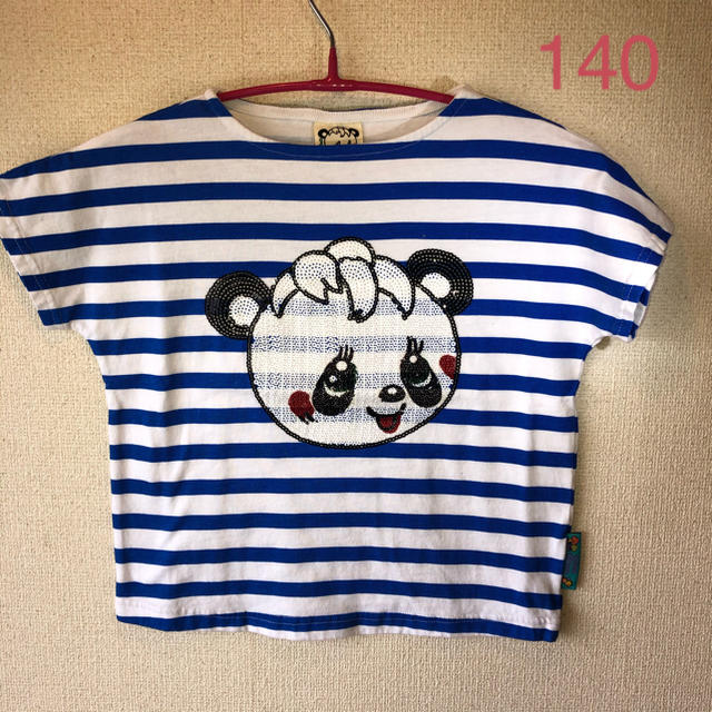 GrandGround(グラグラ)の【値下げ】キラキラTシャツブルー140 キッズ/ベビー/マタニティのキッズ服女の子用(90cm~)(Tシャツ/カットソー)の商品写真