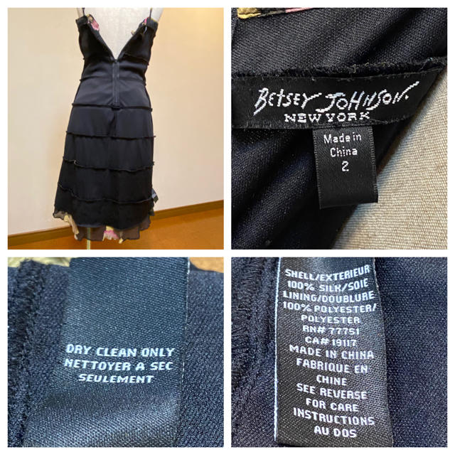 BETSEY JOHNSON(ベッツィジョンソン)のベッツィジョンソン BETSEY JOHNSON シルク キャミソールワンピース レディースのワンピース(ひざ丈ワンピース)の商品写真