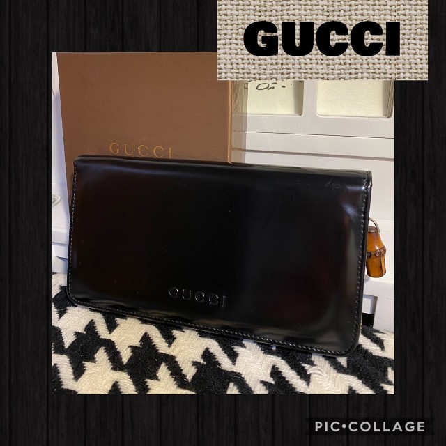 正規品☆美品。GUCCIグッチ。バンブーラウンドファスナー長財布