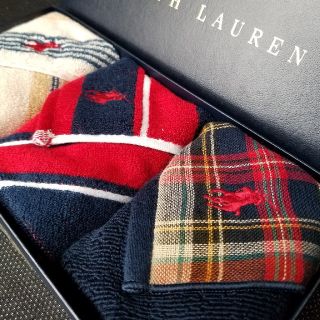 ラルフローレン(Ralph Lauren)のRALPH LAUREN　タオルハンカチ　3枚セット(ハンカチ/ポケットチーフ)