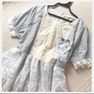 フェイバリット(Favorite)のFavorite 新品 異素材切替えレースワンピース(ひざ丈ワンピース)