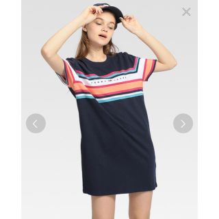 トミーヒルフィガー(TOMMY HILFIGER)のパネルストライプT ワンピース(ひざ丈ワンピース)