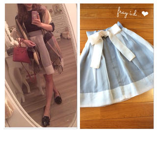 フレイアイディー(FRAY I.D)のオーガンジーバックリボンスカート♡美品(ミニスカート)