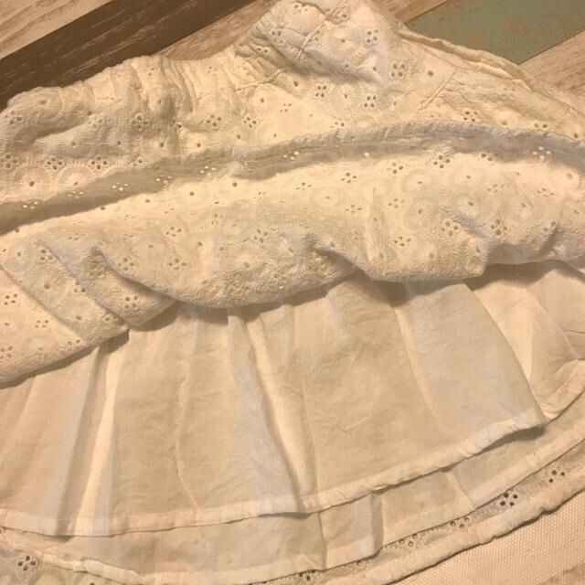 MIALY MAIL(ミアリーメール)の美品　120 丸高衣料　スカート　ホワイト キッズ/ベビー/マタニティのキッズ服女の子用(90cm~)(スカート)の商品写真
