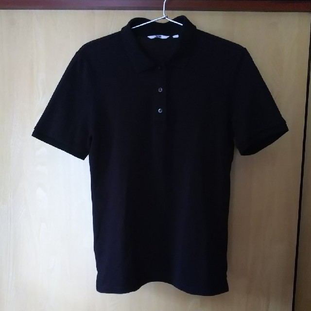 UNIQLO(ユニクロ)の半袖ポロシャツ  黒  UNIQLO レディースL（着た感じM） レディースのトップス(ポロシャツ)の商品写真