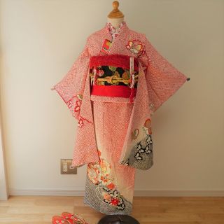 専用　七五三　7歳　本総絞り着物(和服/着物)