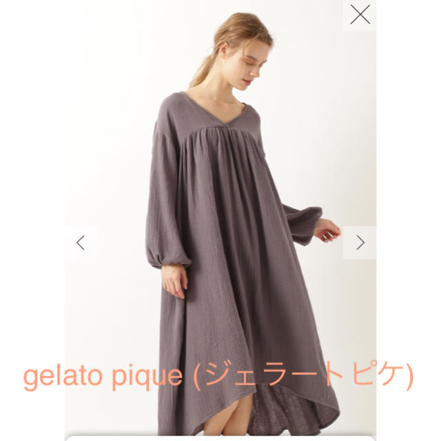 gelato pique (ジェラートピケ) ガーゼドレス　グレー　新品タグ付き