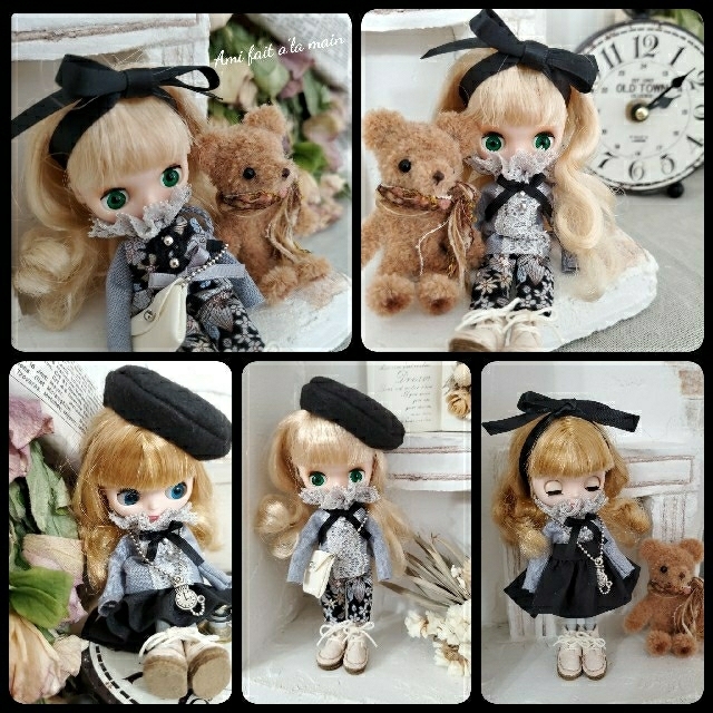 SOLD????プチブライス♡アウトフィット♡着回しセット♡花柄サロペット ...