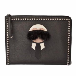 フェンディ(FENDI)のフェンディ カーリト クラッチバッグ/セカンドバッグ　ブラック/シルバー(クラッチバッグ)