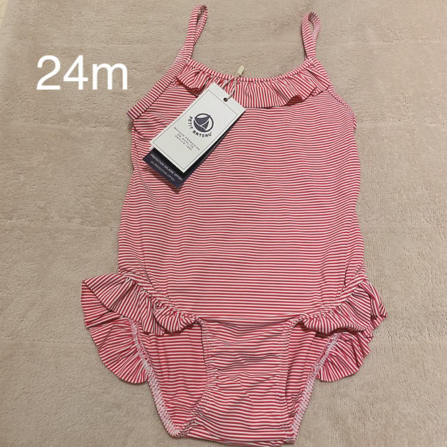 PETIT BATEAU(プチバトー)のプチバトー 20SS ミラレワンピース水着 24m キッズ/ベビー/マタニティのベビー服(~85cm)(水着)の商品写真