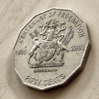 オーストラリア 2001 連邦 100周年 ⑥アカシカ と ツル(貨幣)