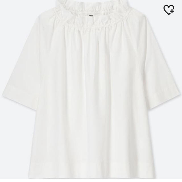 UNIQLO(ユニクロ)のユニクロ　エクストラファインコットンギャザーブラウス レディースのトップス(シャツ/ブラウス(半袖/袖なし))の商品写真