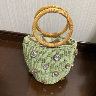 ザラ(ZARA)のビジューかごバッグ☆ZARA美品(かごバッグ/ストローバッグ)