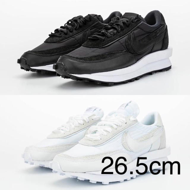 NIKE - 26.5cm nike sacai × ldwaffle black whiteの通販 by ぽんすとあ｜ナイキならラクマ