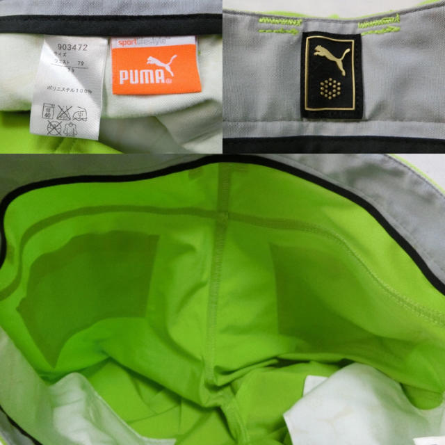 PUMA(プーマ)のPUMA GOLF プーマ　キレイな黄緑色のハーフパンツ W79 スポーツ/アウトドアのゴルフ(ウエア)の商品写真