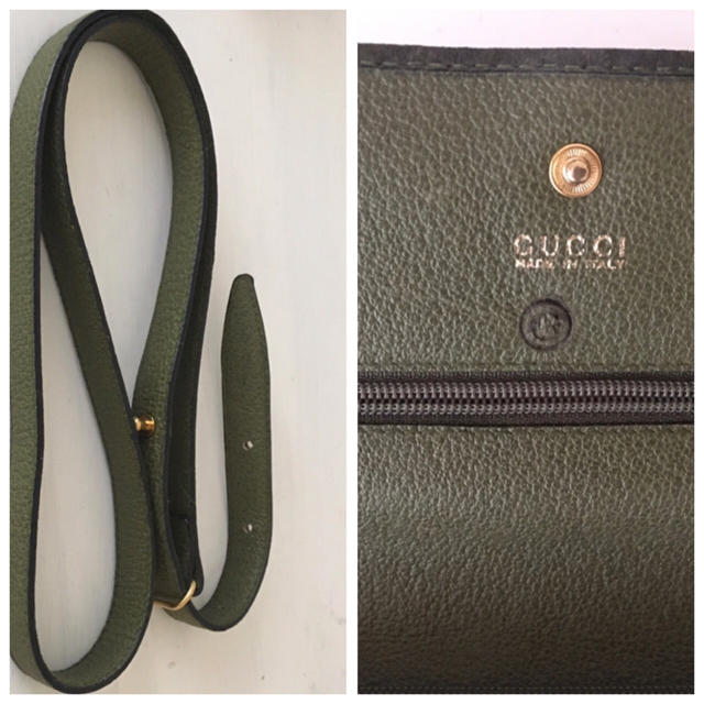 Gucci(グッチ)の【SALE】ヴィンテージ  GUCCI  ダークグリーン　長財布 レディースのファッション小物(財布)の商品写真