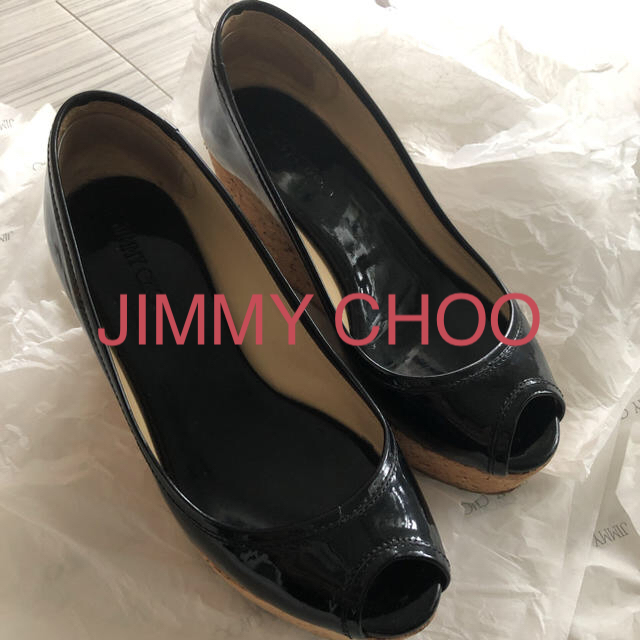 JIMMY CHOO(ジミーチュウ)の☆お値下 ジミーチュウJIMMY CHOO ウェッジサンダル ブラック レディースの靴/シューズ(サンダル)の商品写真