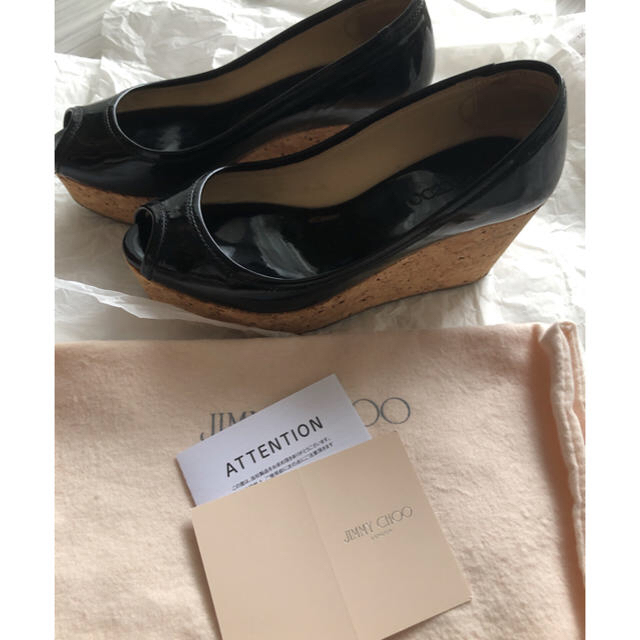 JIMMY CHOO(ジミーチュウ)の☆お値下 ジミーチュウJIMMY CHOO ウェッジサンダル ブラック レディースの靴/シューズ(サンダル)の商品写真