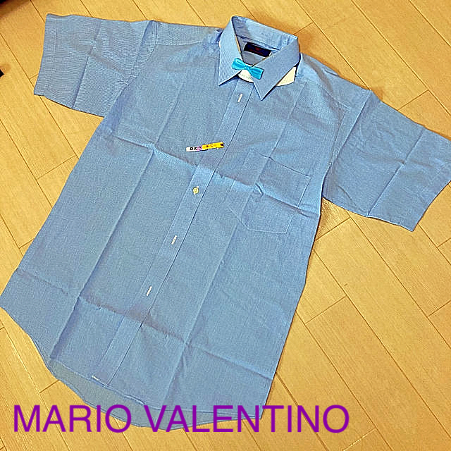 MARIO VALENTINO(マリオバレンチノ)のMARIO VALENTINO 水色チェック半袖シャツ♪ 37-78 メンズのトップス(Tシャツ/カットソー(半袖/袖なし))の商品写真