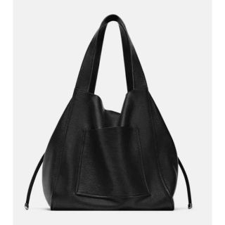 ザラ(ZARA)のZARA レザー　トート　ブラック(トートバッグ)