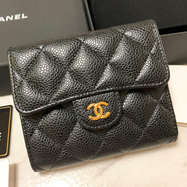 返品交換不可】 CHANEL シャネル キャビアスキン ミニ財布 - 財布