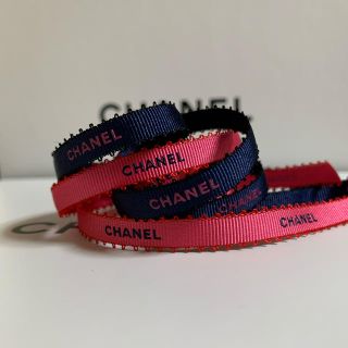 シャネル(CHANEL)のCHANEL ラッピング リボン ピンク&ネイビー 2m(ラッピング/包装)