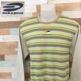 パラディーゾ(Paradiso)の【PARADISO GOLF】 美品 パラディーゾ ゴルフ ボーダー柄トレーナー(ウエア)