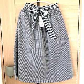 ザラ(ZARA)の新品ZARA ザラ　ギンガムチェックロングスカート　モノトーン(ロングスカート)