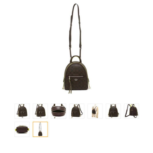 COACH(コーチ)のCOACH リュック ブラウン ネオンイエロー レディースのバッグ(リュック/バックパック)の商品写真