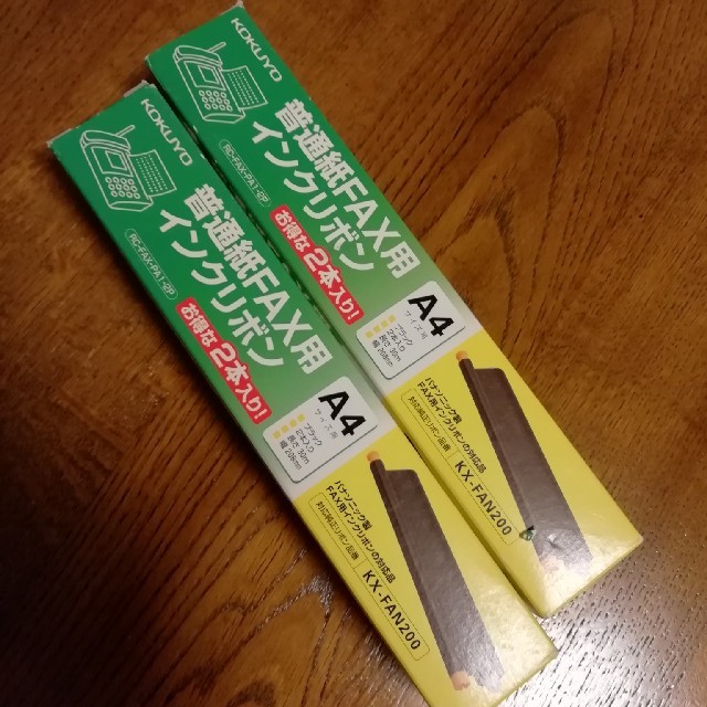 Panasonic(パナソニック)のKOKUYO 普通紙FAX用インクリボン4本 A4 KX-FAN200 インテリア/住まい/日用品のオフィス用品(オフィス用品一般)の商品写真