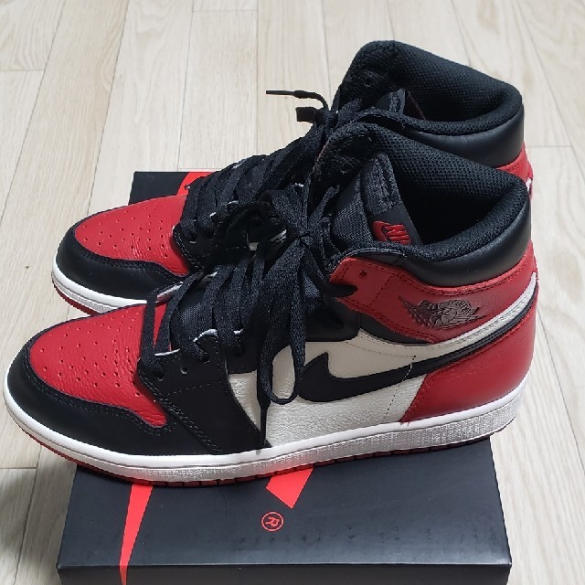 AJ 1 RETRO HIGH OG  BRED TOE 27.5