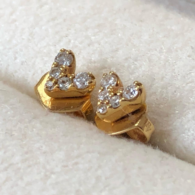 PonteVecchio(ポンテヴェキオ)のポンテヴェキオ✨K18×ダイヤ0.1ct✨ハートピアス レディースのアクセサリー(ピアス)の商品写真