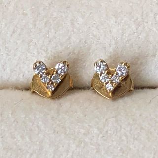 ポンテヴェキオ(PonteVecchio)のポンテヴェキオ✨K18×ダイヤ0.1ct✨ハートピアス(ピアス)