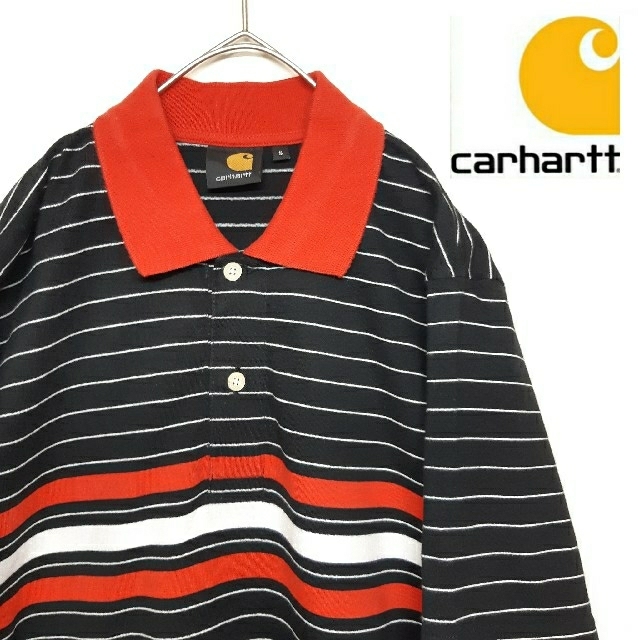 carhartt(カーハート)のCarhartt カーハート 半袖 ポロシャツ ボーダー 美品 S メンズのトップス(ポロシャツ)の商品写真