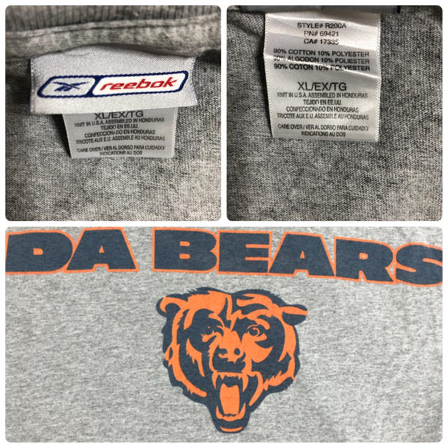 Reebok(リーボック)のリーボック(Reebok)☆DA BEARS プリントTシャツ グレー メンズのトップス(Tシャツ/カットソー(半袖/袖なし))の商品写真