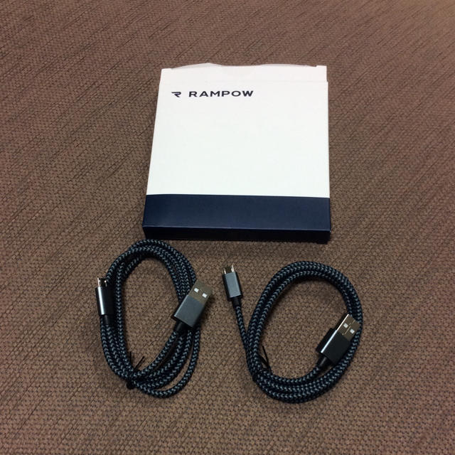 Rampow Micro USB ケーブル1M/2本/2.4A急速充電ケーブル スマホ/家電/カメラのスマートフォン/携帯電話(バッテリー/充電器)の商品写真