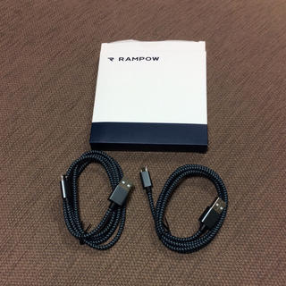 Rampow Micro USB ケーブル1M/2本/2.4A急速充電ケーブル(バッテリー/充電器)