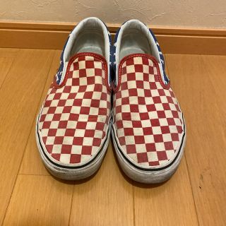 ヴァンズ(VANS)のVANS スリッポン チェッカー　星条旗　アメリカ(スニーカー)