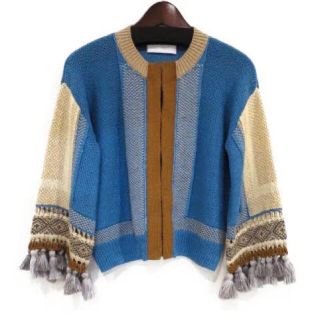 マメ(mame)のみぃ様　mame ☆ethnic pattern fringe cardigan(カーディガン)