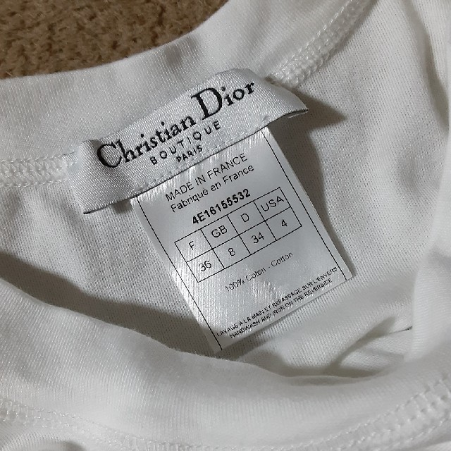 Christian Dior - Christian Dior レイヤード見えタンクトップ 白 36の