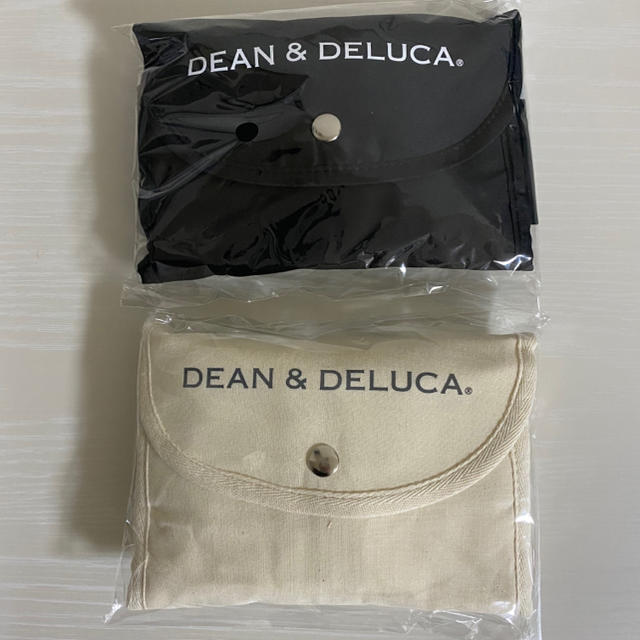 DEAN & DELUCA(ディーンアンドデルーカ)のディーン&デルーカ　エコバック　ブラック×ナチュラル　2点セット レディースのバッグ(エコバッグ)の商品写真