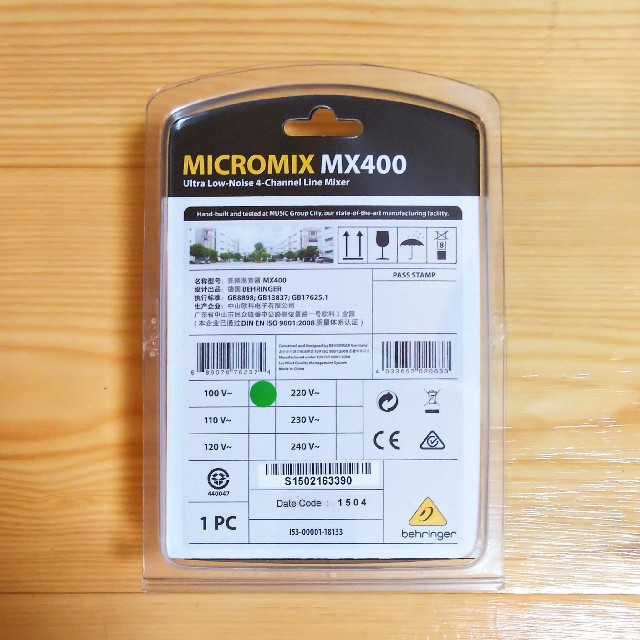 【美品】BEHRINGER MX400 MICROMIX 4chラインミキサー 楽器のレコーディング/PA機器(ミキサー)の商品写真