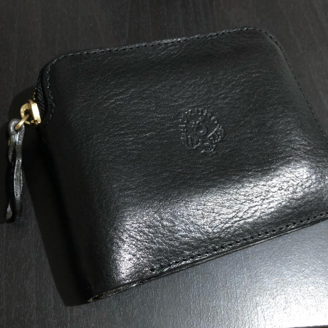 hukuro 大きく開く小さな財布 栃木レザー 黒 - 財布